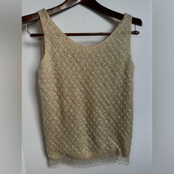 VINTAGE. Hong Kong KOWLOON beaded sleeveless blouse - Picture 1 of 10